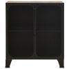 Storage Cabinet Rustic 72x36x82 cm Metal and MDF – Rustic Brown, 1