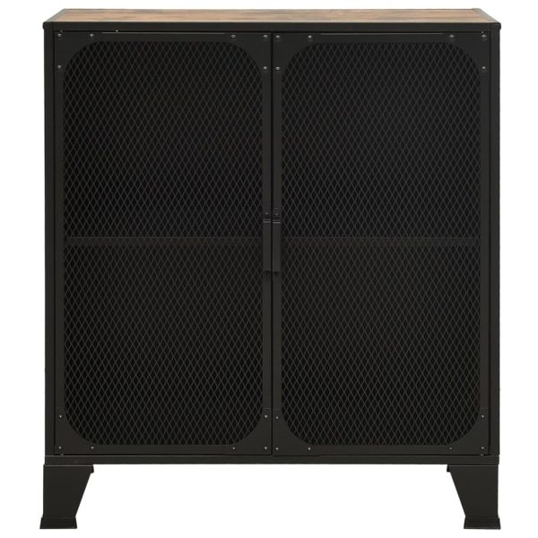 Storage Cabinet Rustic 72x36x82 cm Metal and MDF – Rustic Brown, 1