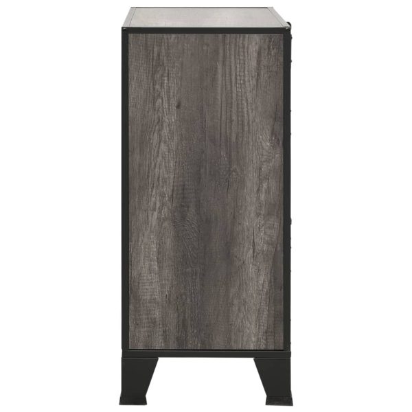 Storage Cabinet Rustic 72x36x82 cm Metal and MDF – Grey, 1