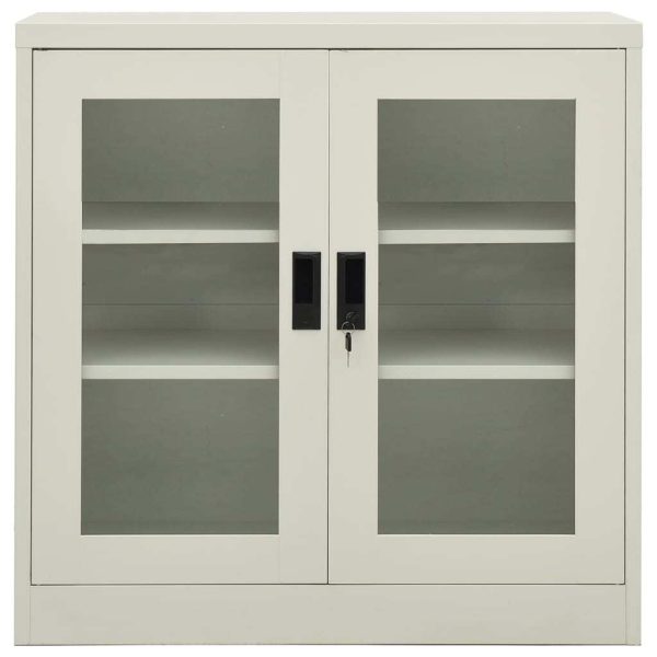 Office Cabinet Steel – 90x40x90 cm, Light Grey