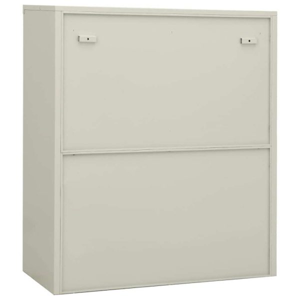 Office Cabinet Steel – 90x40x105 cm, Light Grey