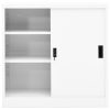 Office Cabinet with Sliding Door 90x40x90 cm Steel – White