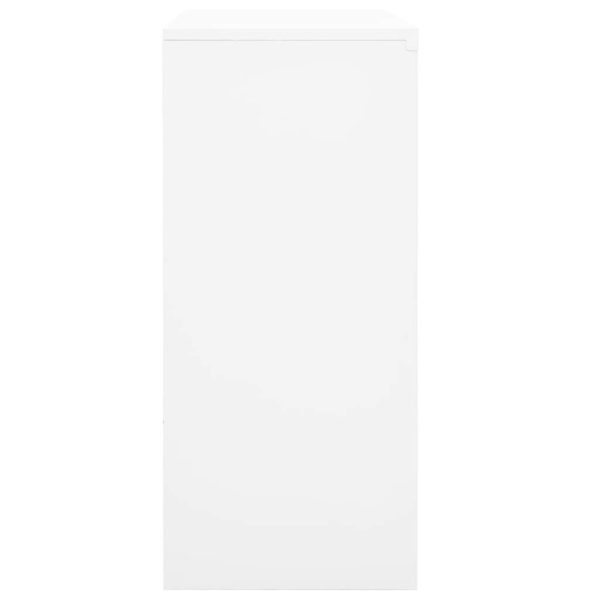 Office Cabinet with Sliding Door 90x40x90 cm Steel – White