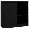 Office Cabinet with Sliding Door 90x40x90 cm Steel – Black
