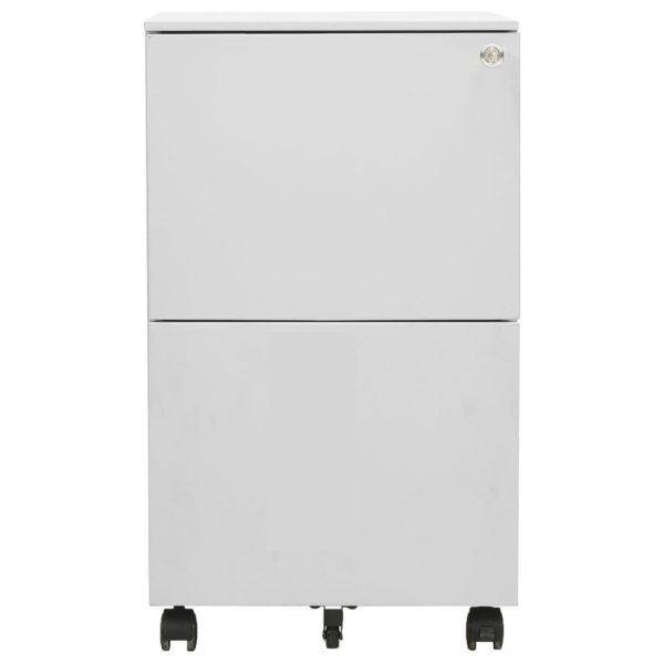 Mobile File Cabinet 39x45x67 cm Steel – Light Grey