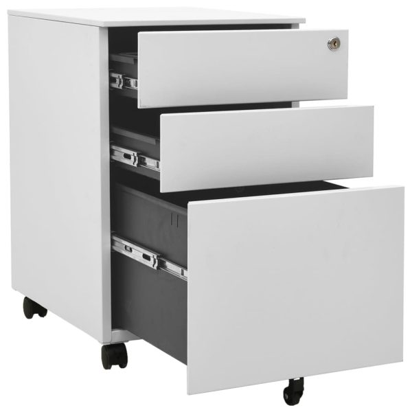 Mobile File Cabinet 39x45x60 cm Steel – Light Grey