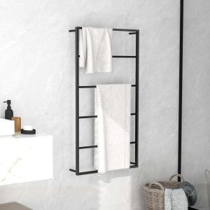 Towel Rack Steel – 60x10x116 cm, Black