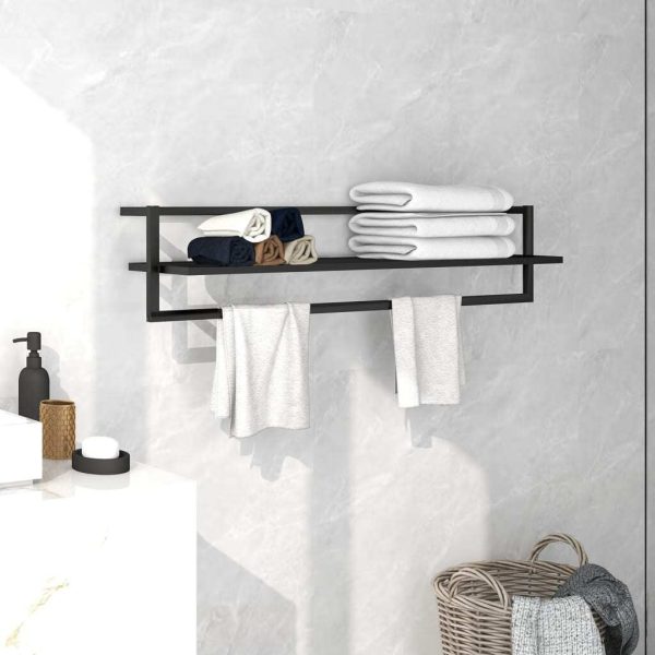 Towel Rack Black 95x25x22 cm Iron