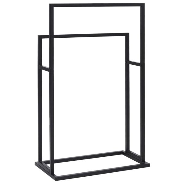 Freestanding Towel Rack Iron – 48x24x78.5 cm, Black