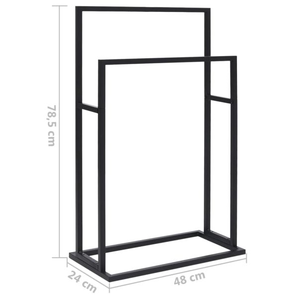 Freestanding Towel Rack Iron – 48x24x78.5 cm, Black