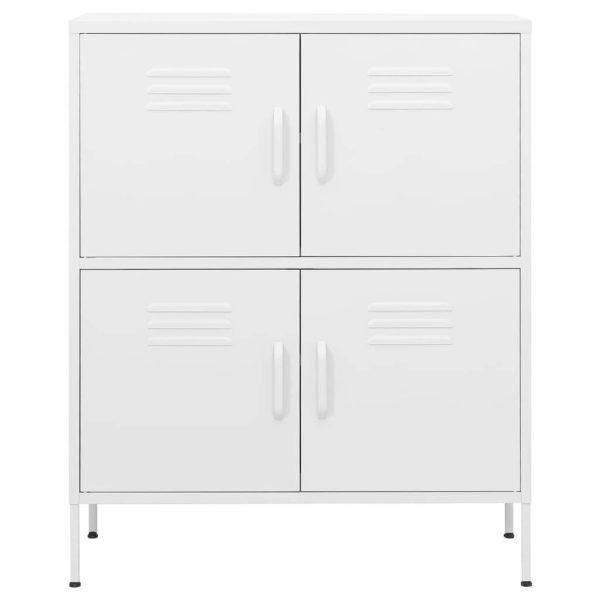 Storage Cabinet 80x35x101.5 cm Steel – White