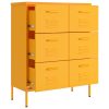 Drawer Cabinet Olive 80x35x101.5 cm Steel – Mustard Yellow