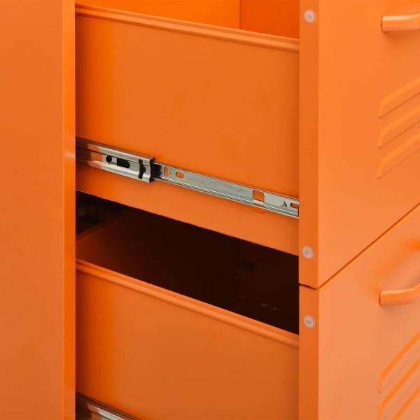 Drawer Cabinet Olive 80x35x101.5 cm Steel – Orange