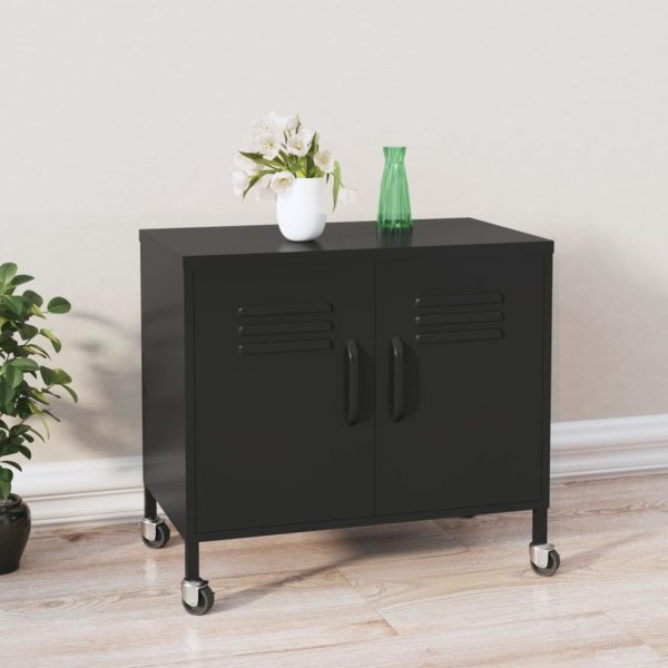 Storage Cabinet 60x35x56 cm Steel – Black