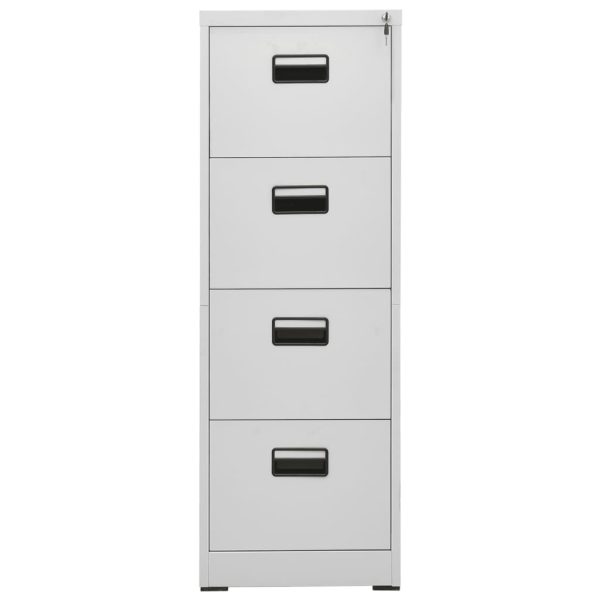 Filing Cabinet Steel – 46x62x133 cm, Light Grey