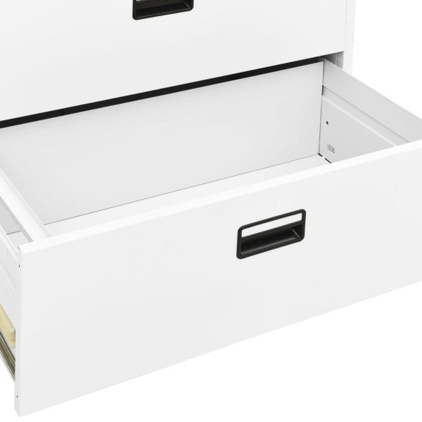 Filing Cabinet Steel – 90x46x103 cm, White