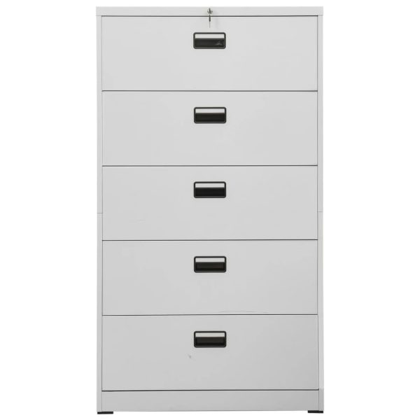 Filing Cabinet Steel – 90x46x164 cm, Light Grey
