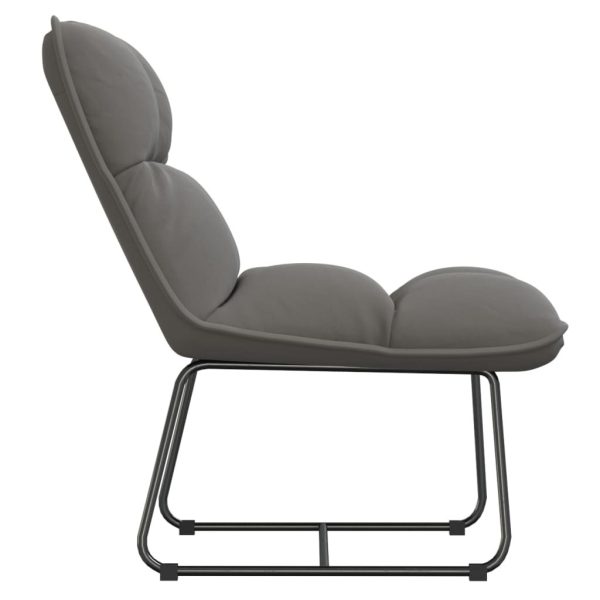 Leisure Chair with Metal Frame Velvet – Light Grey