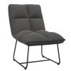 Leisure Chair with Metal Frame Velvet – Dark Grey