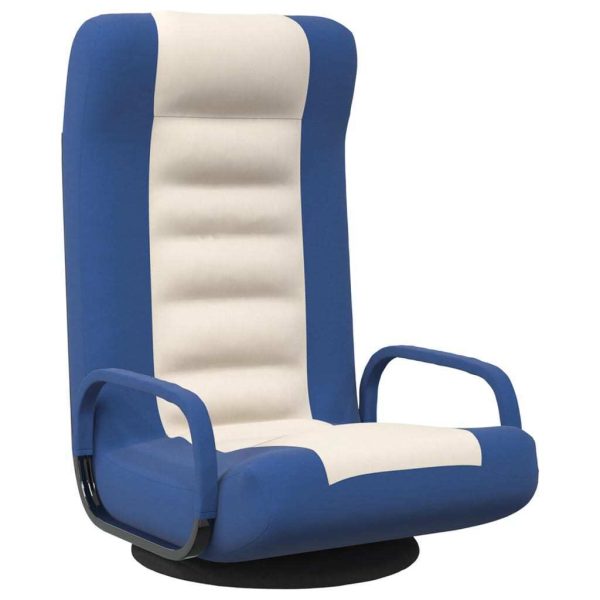Swivel Floor Chair and Fabric – Blue and Cream