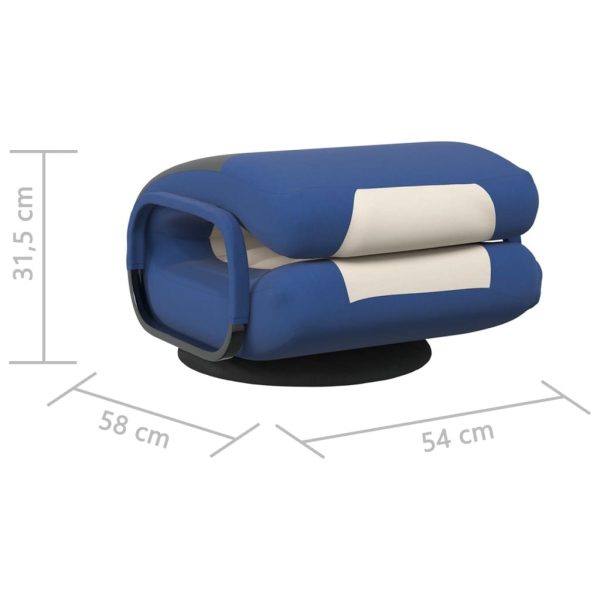Swivel Floor Chair and Fabric – Blue and Cream