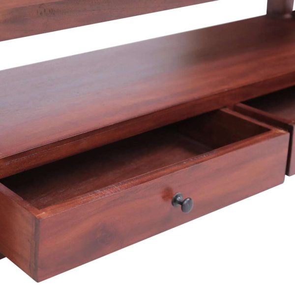 Oglethorpe TV Cabinet Brown Solid Mahogany Wood – 115x30x40 cm