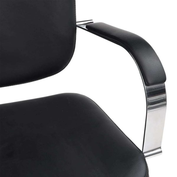 Salon Chair Black Faux Leather