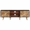 Whitwick TV Cabinet 140x30x46 cm Rough Mango Wood and Solid Wood Acacia