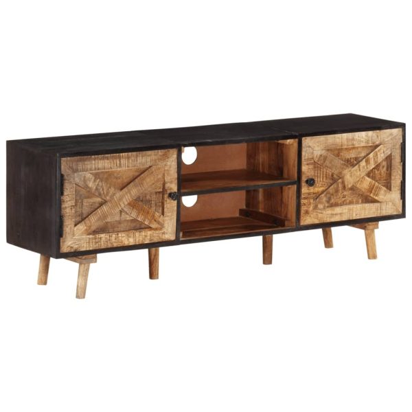 Whitwick TV Cabinet 140x30x46 cm Rough Mango Wood and Solid Wood Acacia