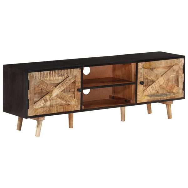 Whitwick TV Cabinet 140x30x46 cm Rough Mango Wood and Solid Wood Acacia