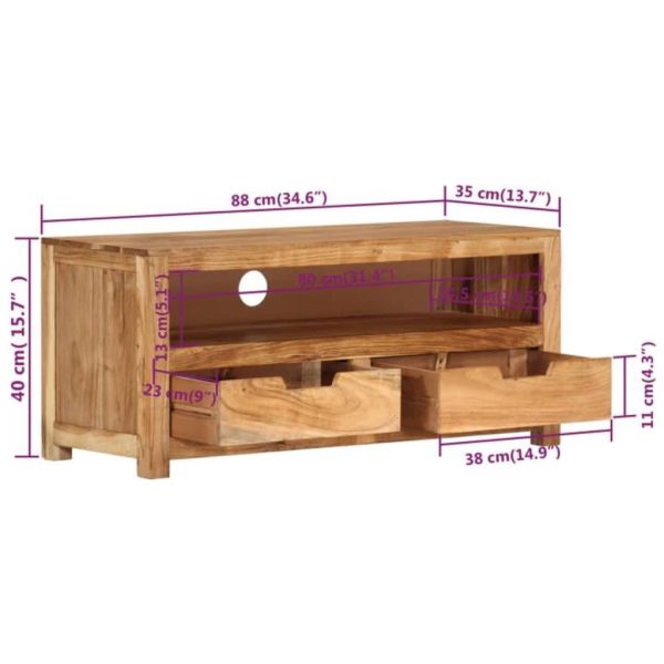 Haddonfield TV Cabinet 88x35x40 cm Solid Wood Acacia