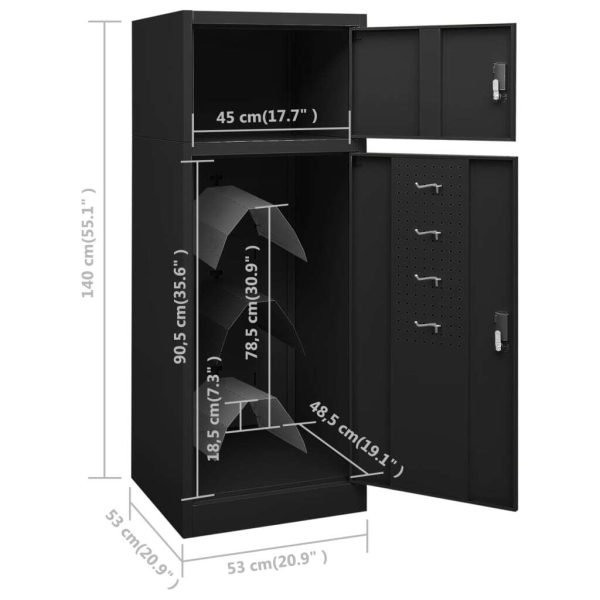 Saddle Cabinet 53x53x140 cm Steel – Black