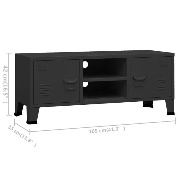 Davis Industrial TV Cabinet 105x35x42 cm Metal – Black