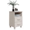 Golborne Bedside Cabinet 40x35x62 cm Solid Wood Pine – White, 1