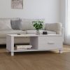 Coffee Table 100x55x35 cm Solid Wood Pine – White