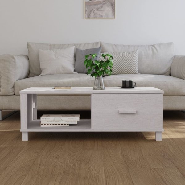 Coffee Table 100x55x35 cm Solid Wood Pine – White