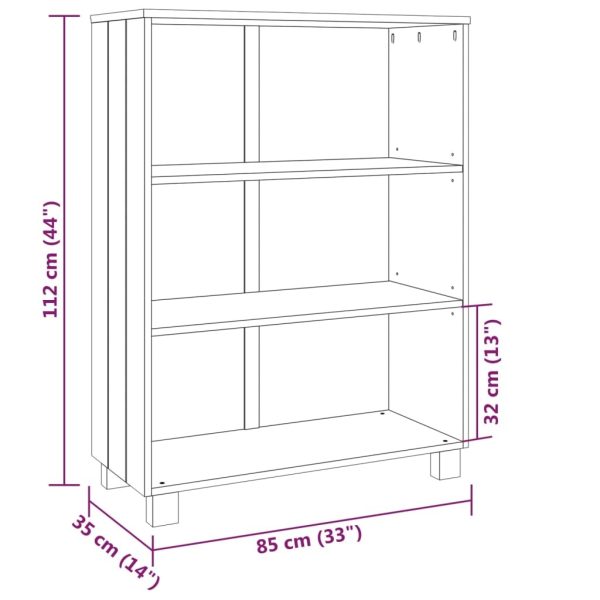 Book Cabinet 85x35x112 cm Solid Wood Pine – White