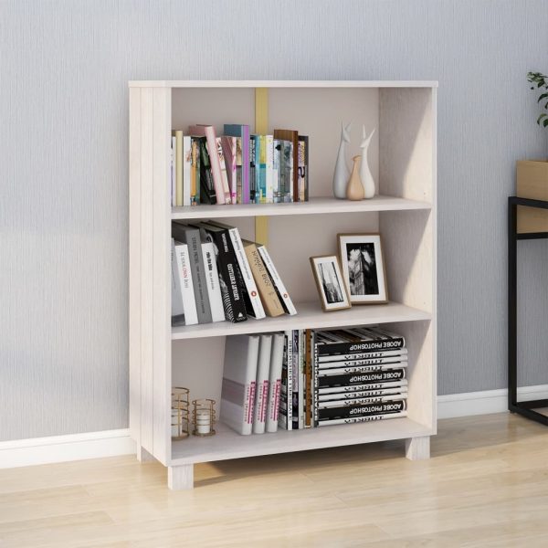 Book Cabinet 85x35x112 cm Solid Wood Pine – White