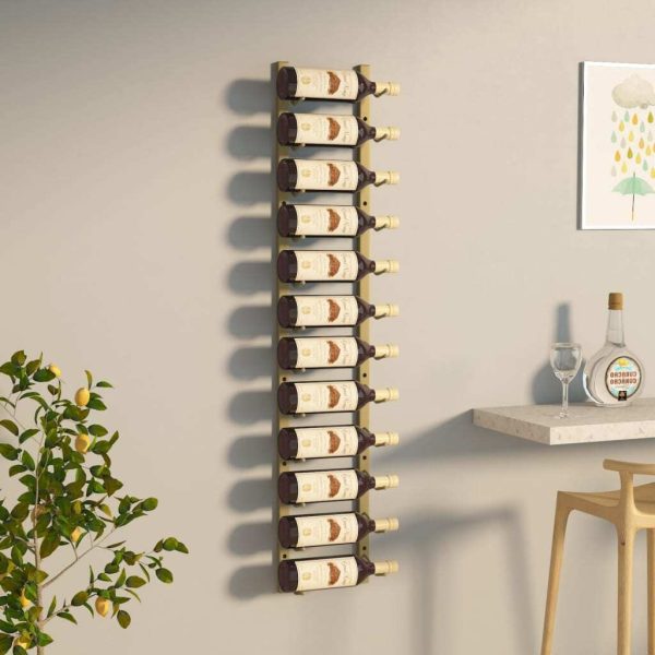 Wall Mounted Wine Rack for 12 Bottles Iron