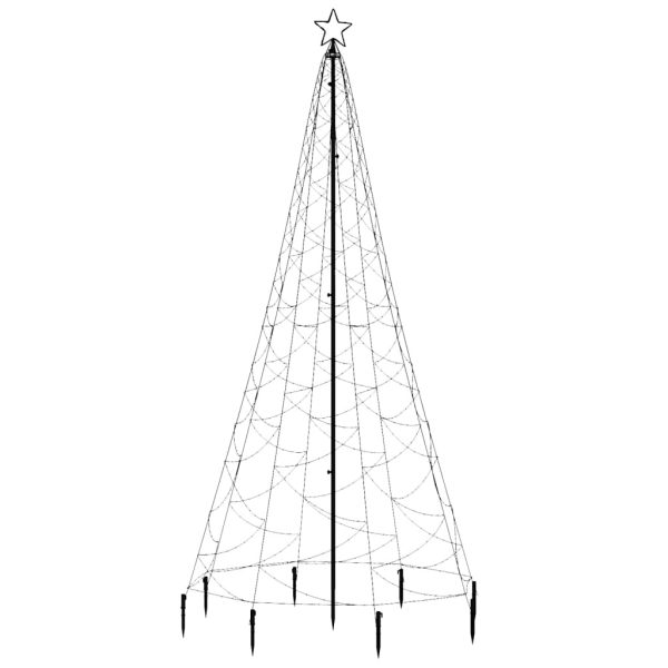 Christmas Tree with Metal Post LEDs – 300×100 cm, Blue