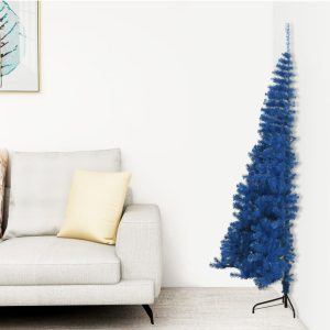 Artificial Half Christmas Tree with Stand PVC – 150×95 cm, Blue