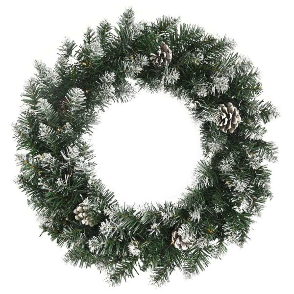 Christmas Wreath with LED Lights Green PVC