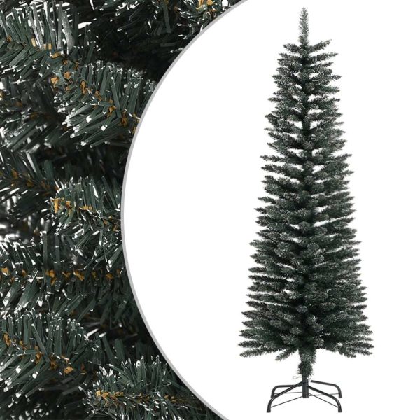 Artificial Slim Christmas Tree with Stand Green PVC – 120×40.5 cm