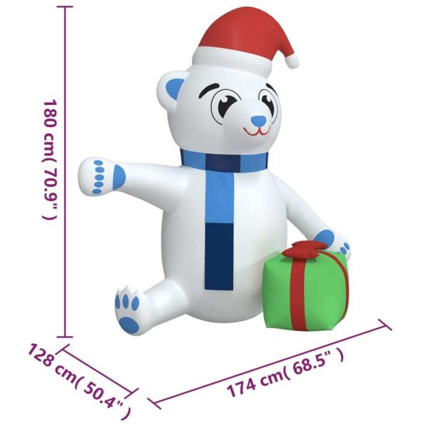 Christmas Inflatable Teddy Bear LED – 180 cm, Model 1