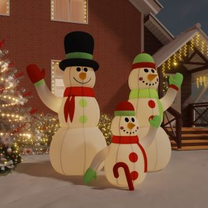 Inflatable Snowman Family with LEDs – 360 cm