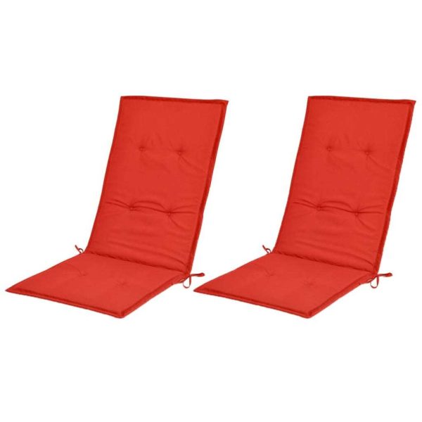 Garden Chair Cushions 2 pcs Red 120x50x3 cm