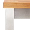 Bar Stools Stainless Steel – Solid Acacia Wood, 2