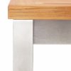 Bar Stools Stainless Steel – Solid Acacia Wood, 4