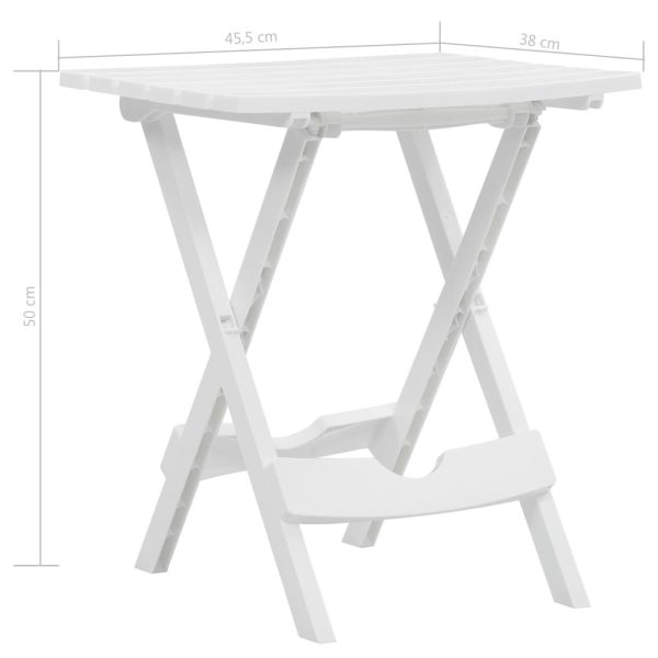 Folding Garden Table 45.5×38.5×50 cm White