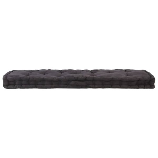 Pallet Floor Cushion Cotton 120x40x7 cm Black